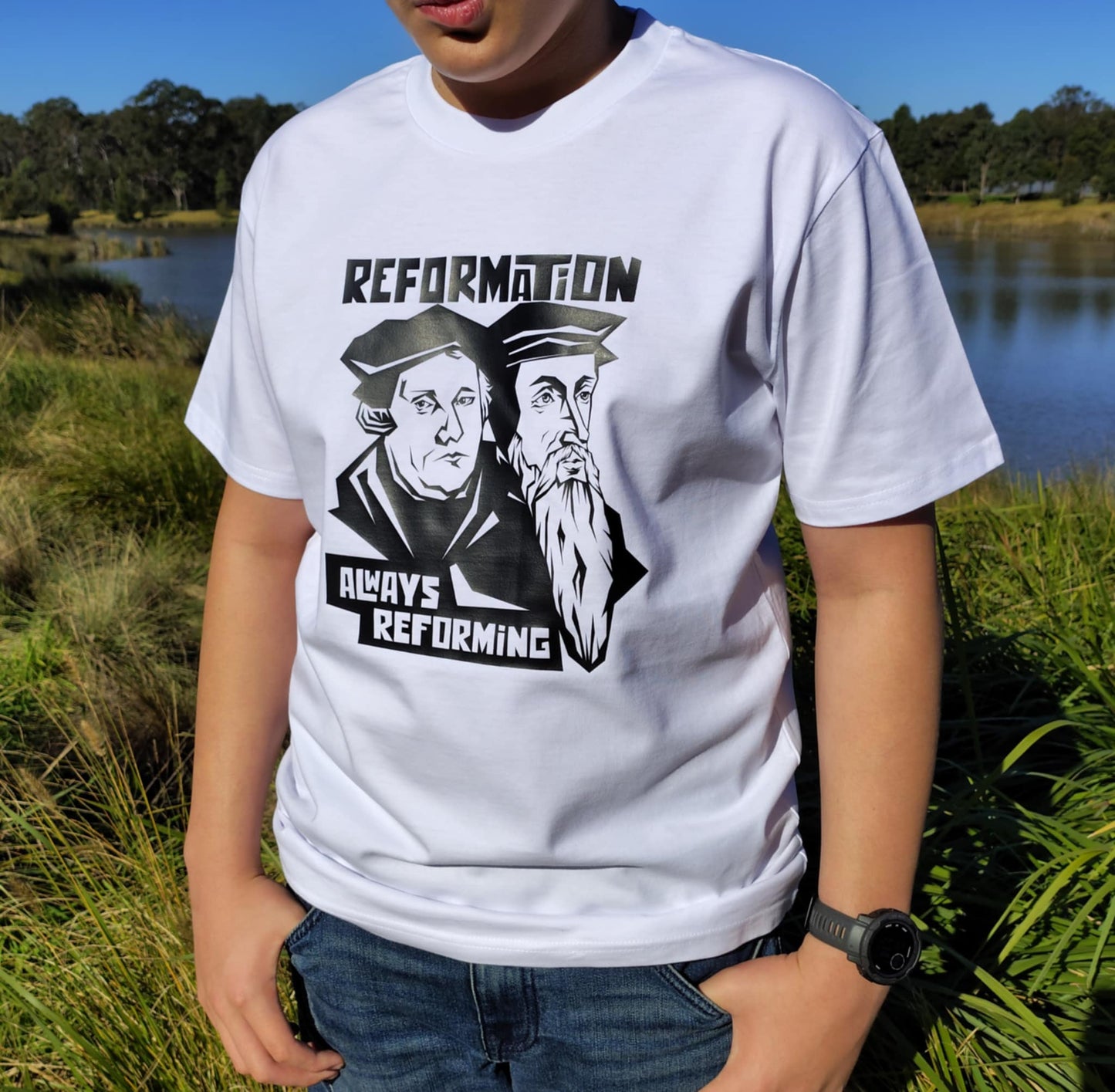 John Calvin and Martin Luther Tee